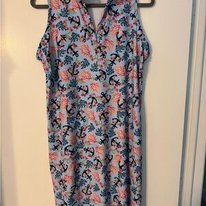 Southwind Apparel Avalon Tossed Anchor  Pattern Dress